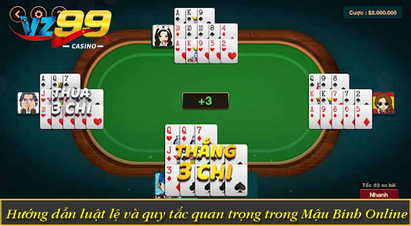 Hướng dẫn luật lệ và quy tắc quan trọng trong Mậu Binh Online